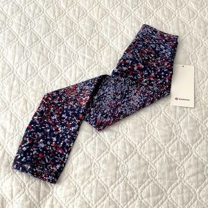 Lululemon Align HR Crop 21” In WBRM Wisteria, Black, Red, Multi. NWT Size 2